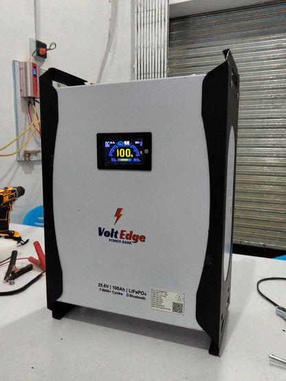 VoltEdge 25.6V 100Ah Lithium Power Bank with 3.2 inch screen display (5 Years Warranty)